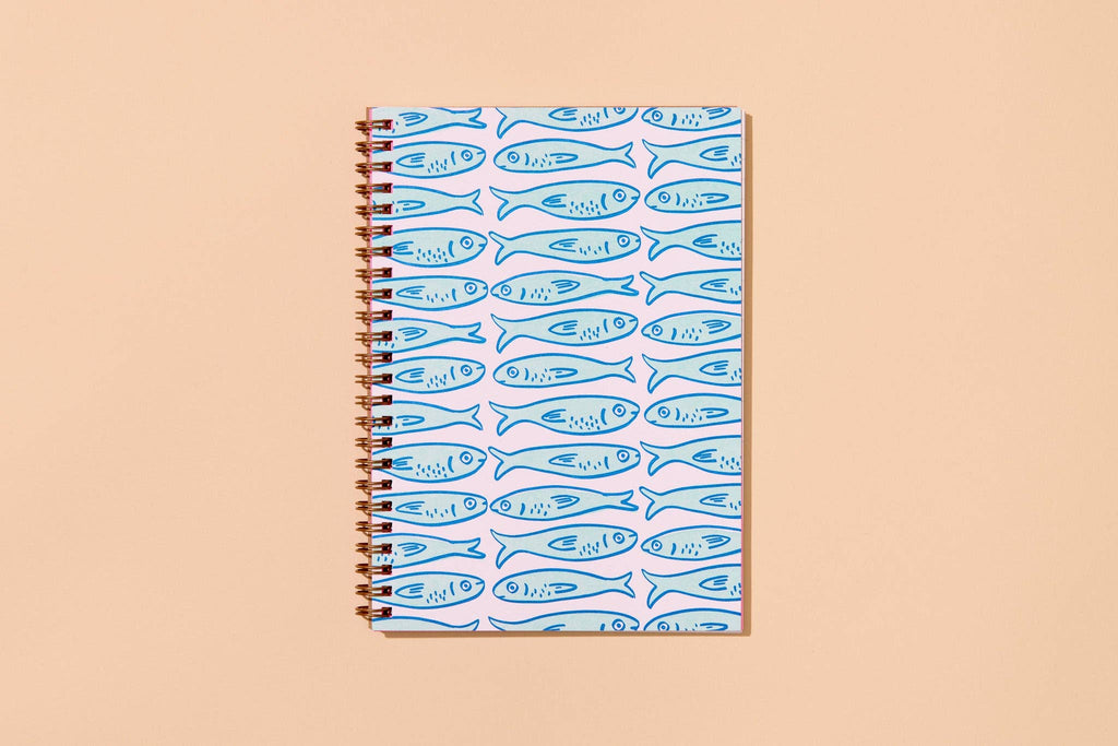 Sardines A5 Lettepress Spiral Notebook