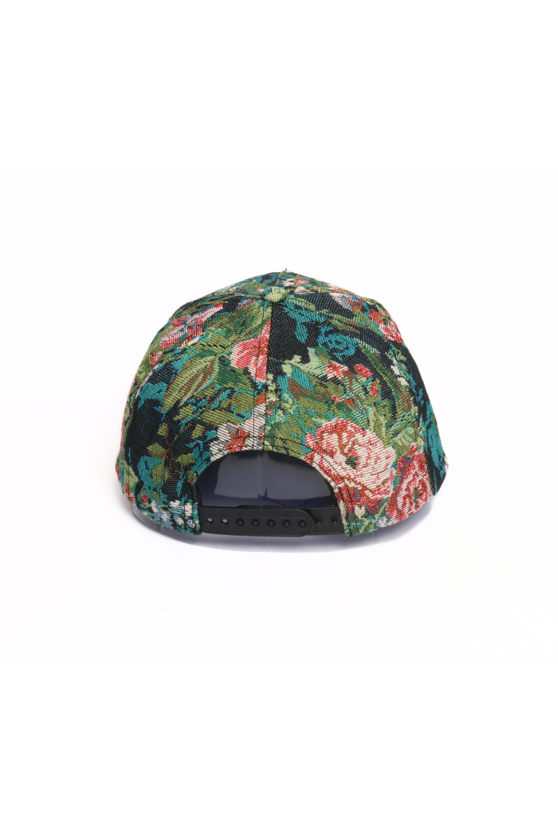 Floral Print in Brocade 5 Panel Baseball Cap