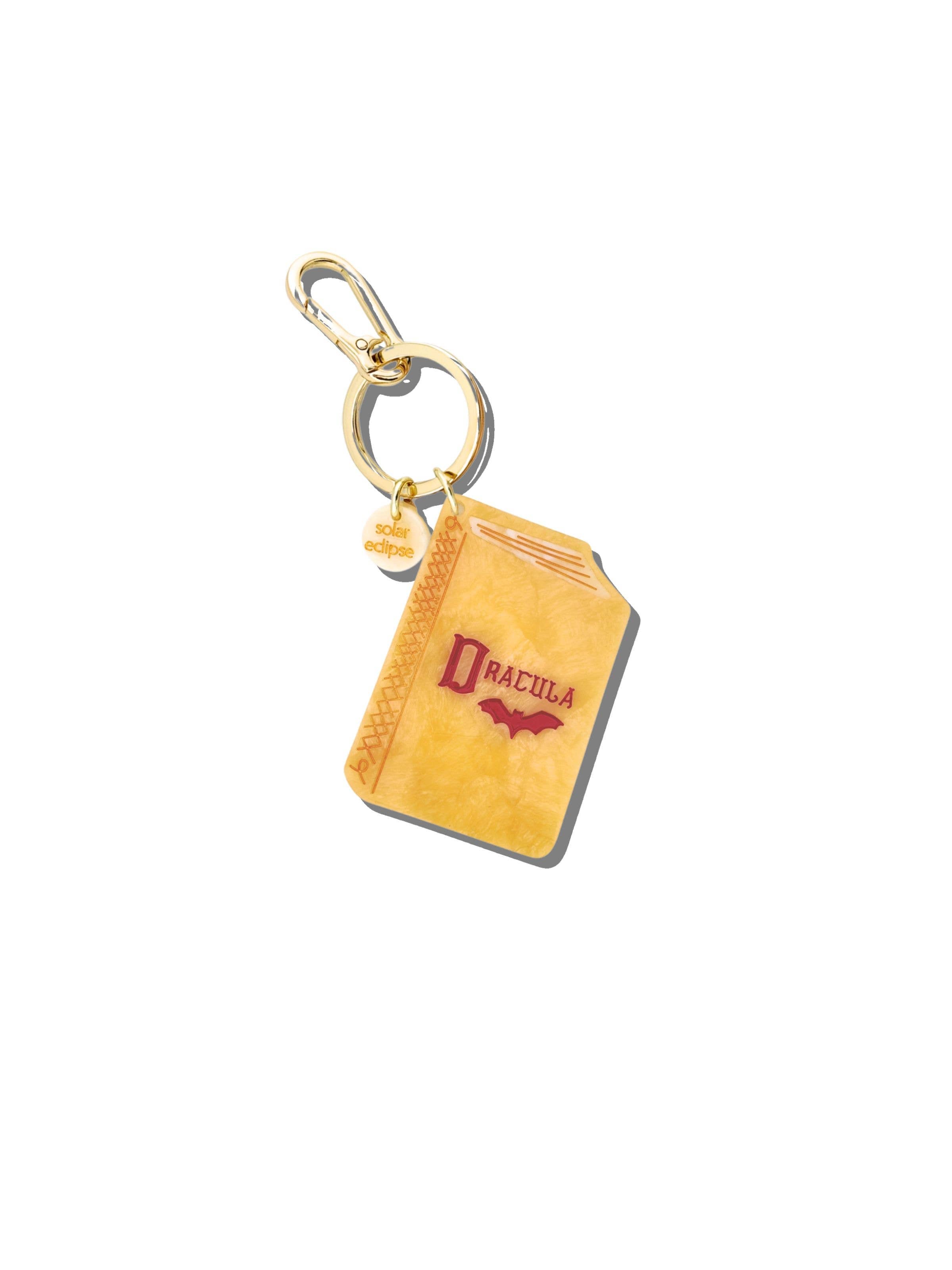 Hand-painted Dracula Book Bag Charm + Keychain