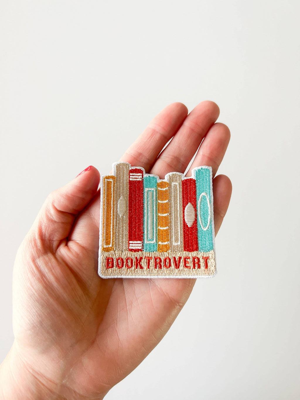 Booktrovert Embroidered Iron-On Patch Book Lover
