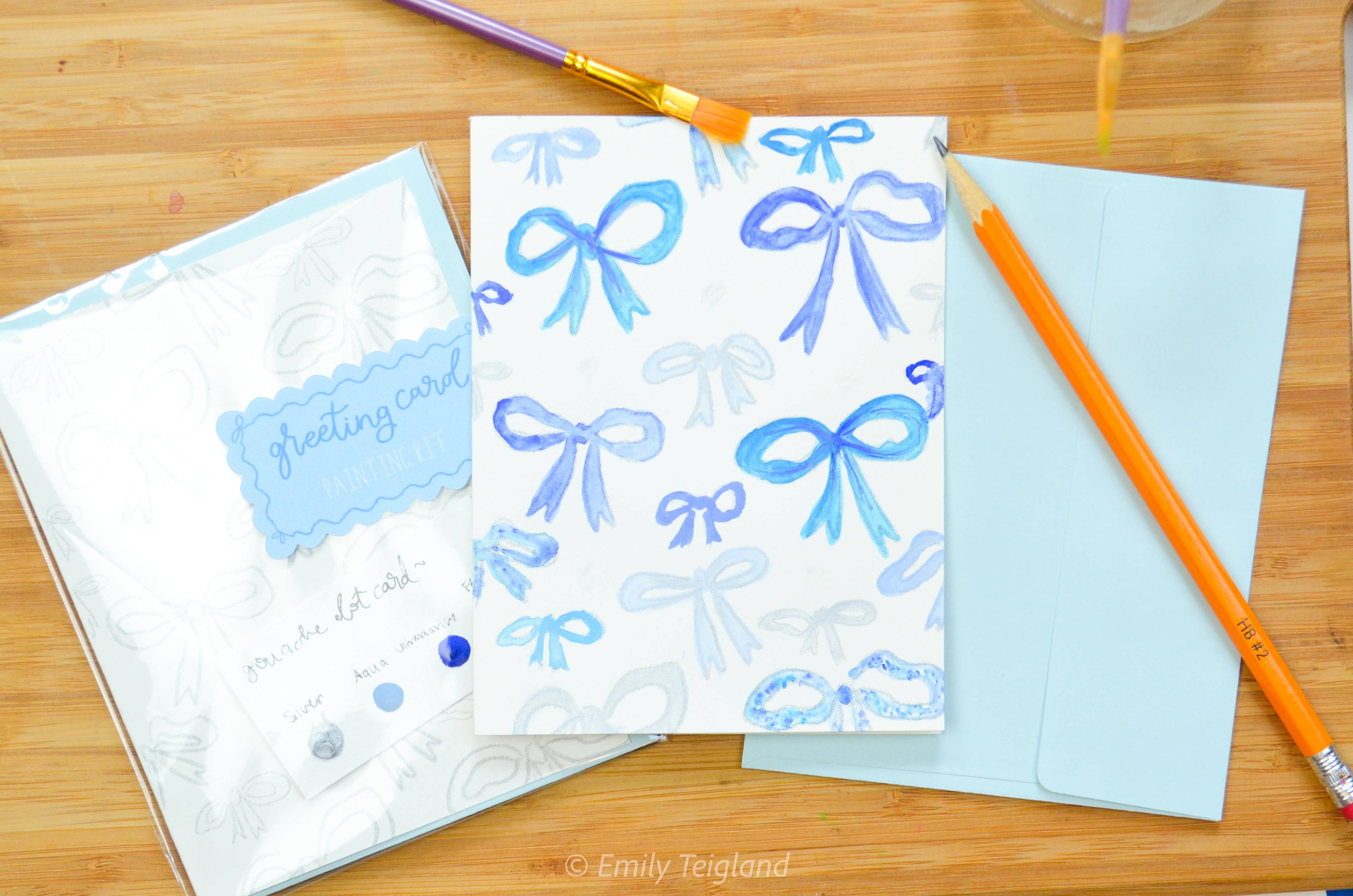 Greeting Card Painting Kit - Bows