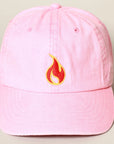 Fire Embroidered Cotton Baseball Cap