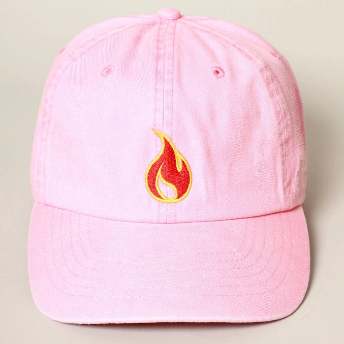 Fire Embroidered Cotton Baseball Cap
