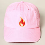 Fire Embroidered Cotton Baseball Cap