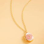 Enamel Easter Egg Locket Pendant Necklace