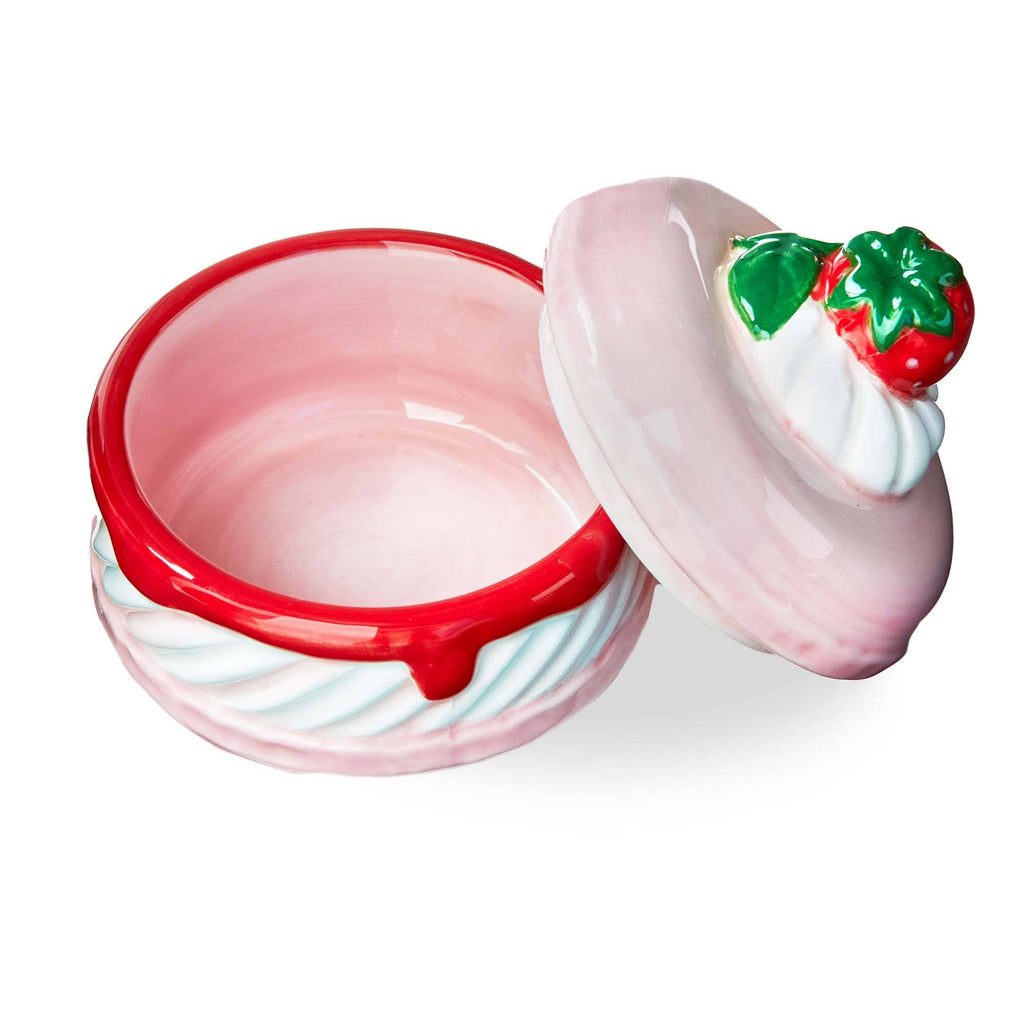 Macaron Trinket Dish Pink Earthenware Everyday, Christmas