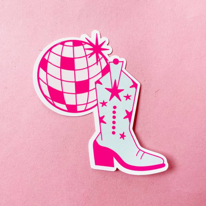 disco cowgirl sticker