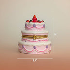 Strawberry Birthday Cake Hand Painted Trinket Box