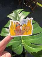 This Is Fine Meme Cartoon Sticker, Existential Crisis