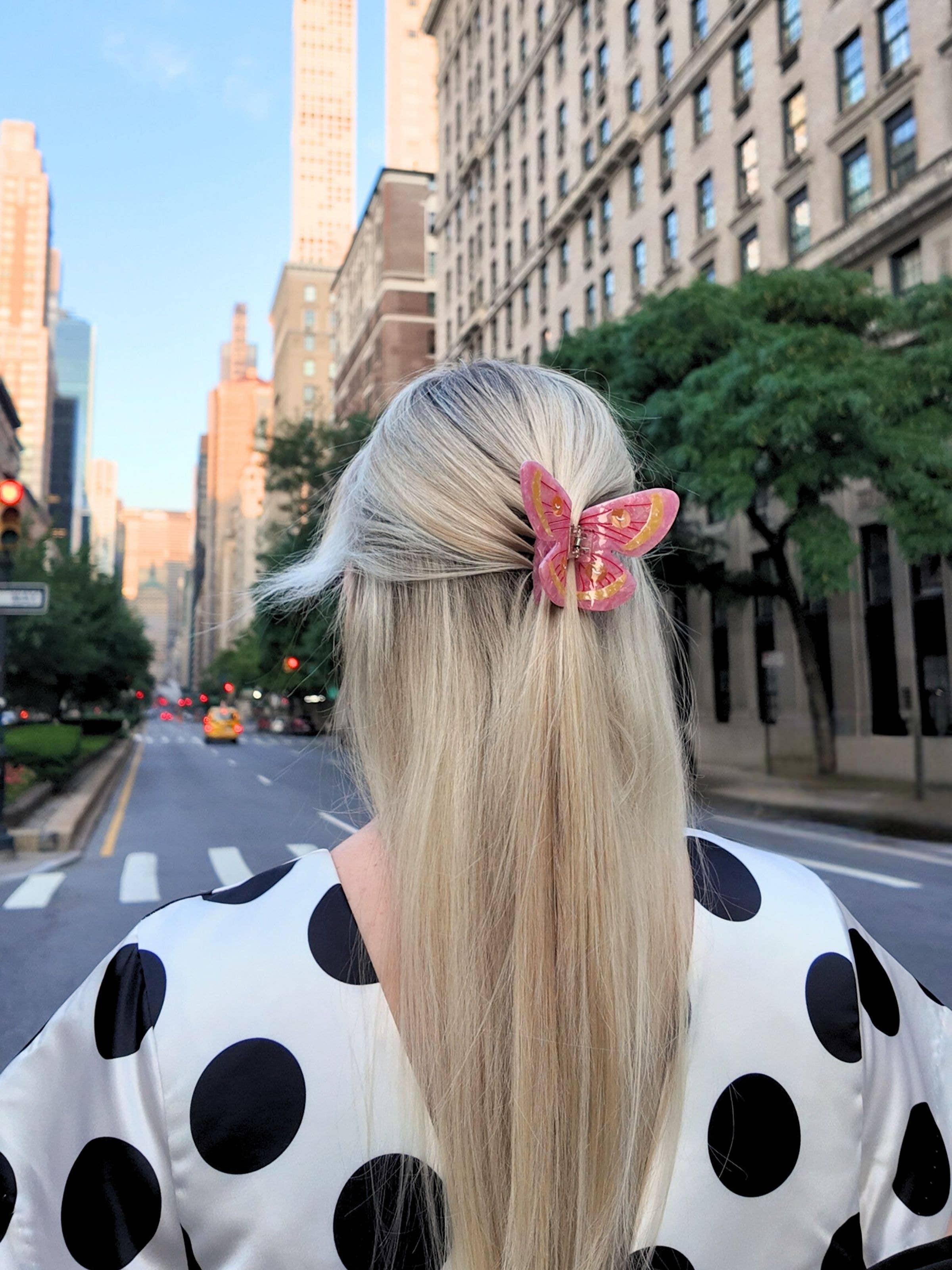 Hand-painted Emperor Silk Moth Claw Hair Clip