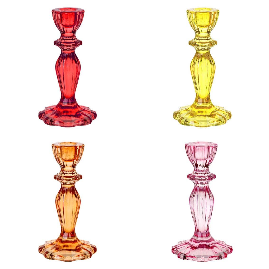 Glass Candle Holder Set Warm Colors | Mothers Day Gifts |