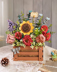 3D Flower Puzzle Wooden Bloom Box