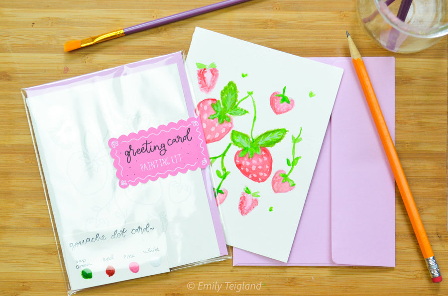NEW Greeting Card Painting Kit- Strawberries