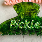 Pickles word Rhinestone Hair Claw clip novelty accessories