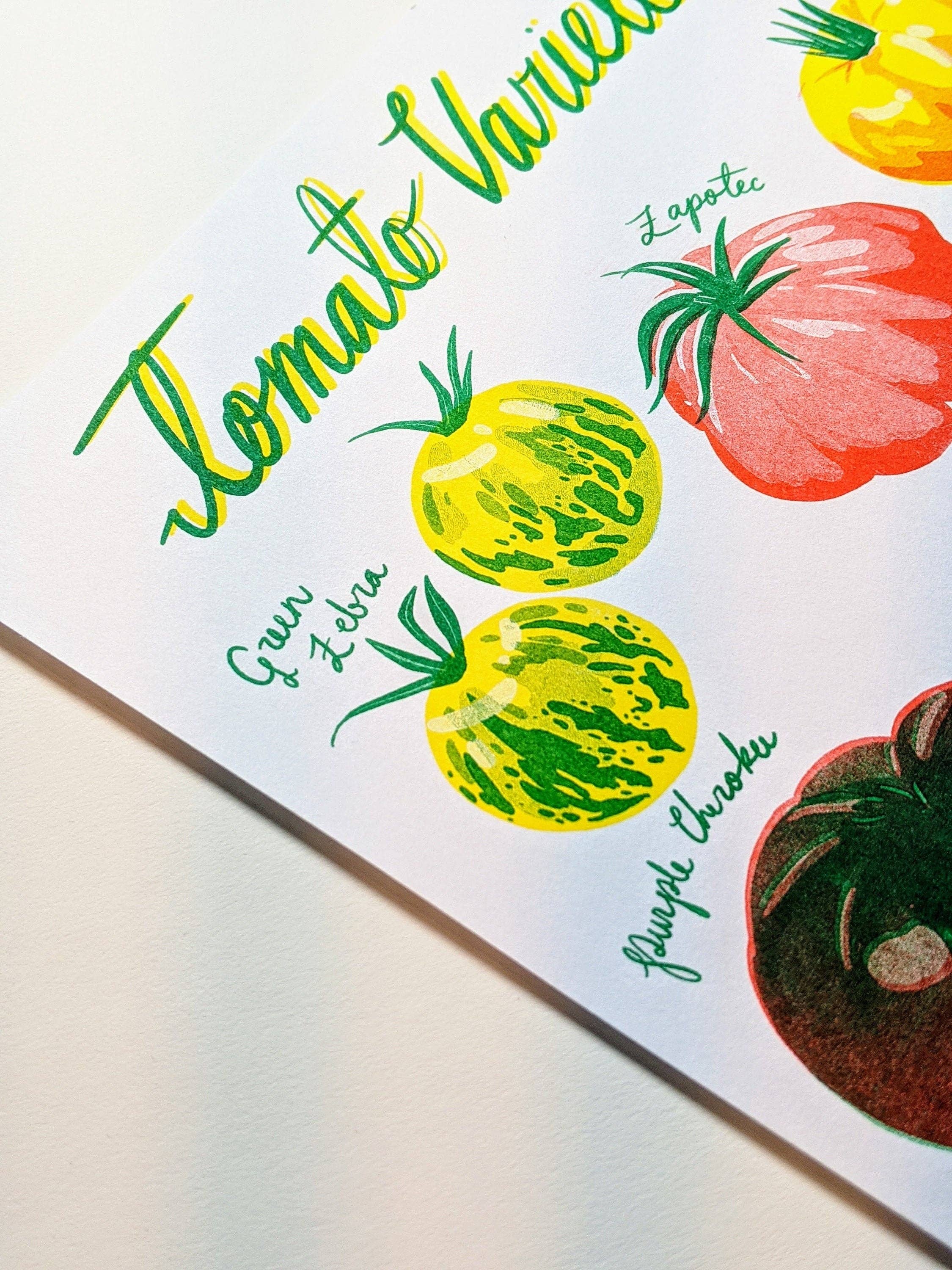 Risograph Tomato Print 8.5"x11" | Heirloom Tomato Art Print