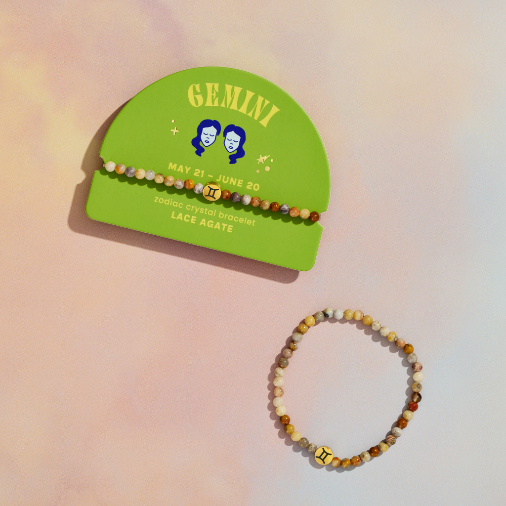 Gemini Mini Zodiac Bracelet – 4mm Crystal Beads