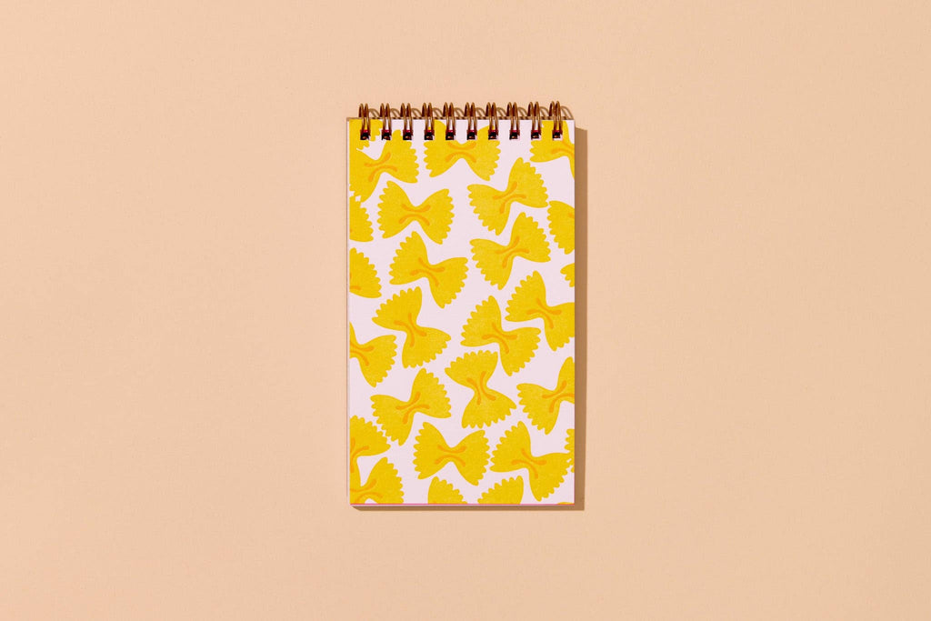 Farfalle Bowtie Pasta Spiral Pocket Size Notebook