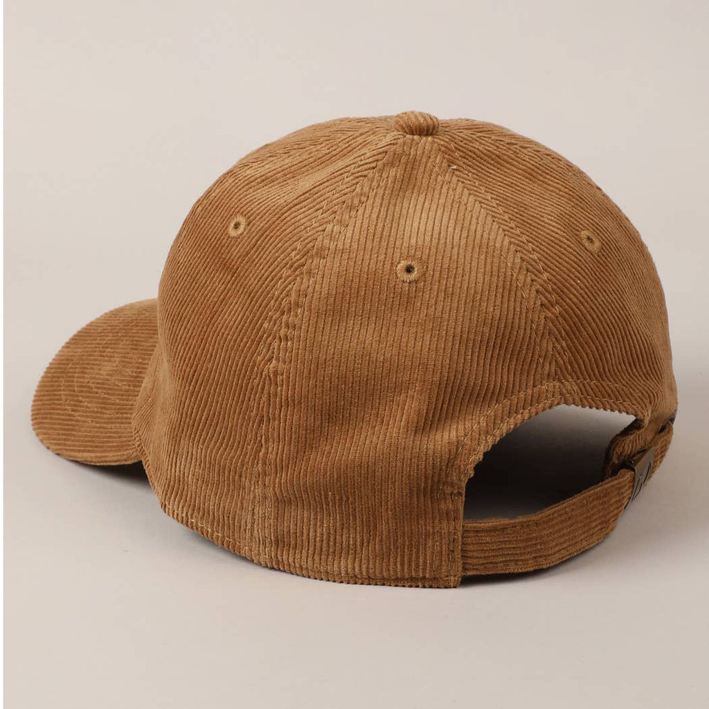 Dog Mom Text Solid Color Corduroy Baseball Cap