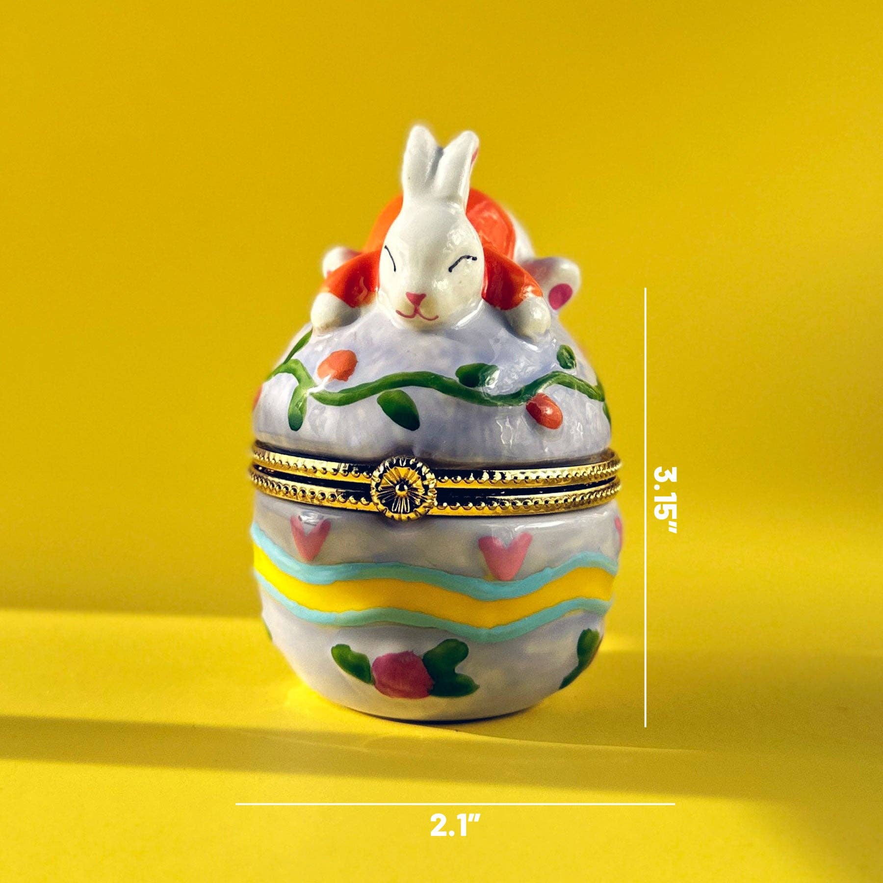 Bunny Egg Hand Painted Trinket Box