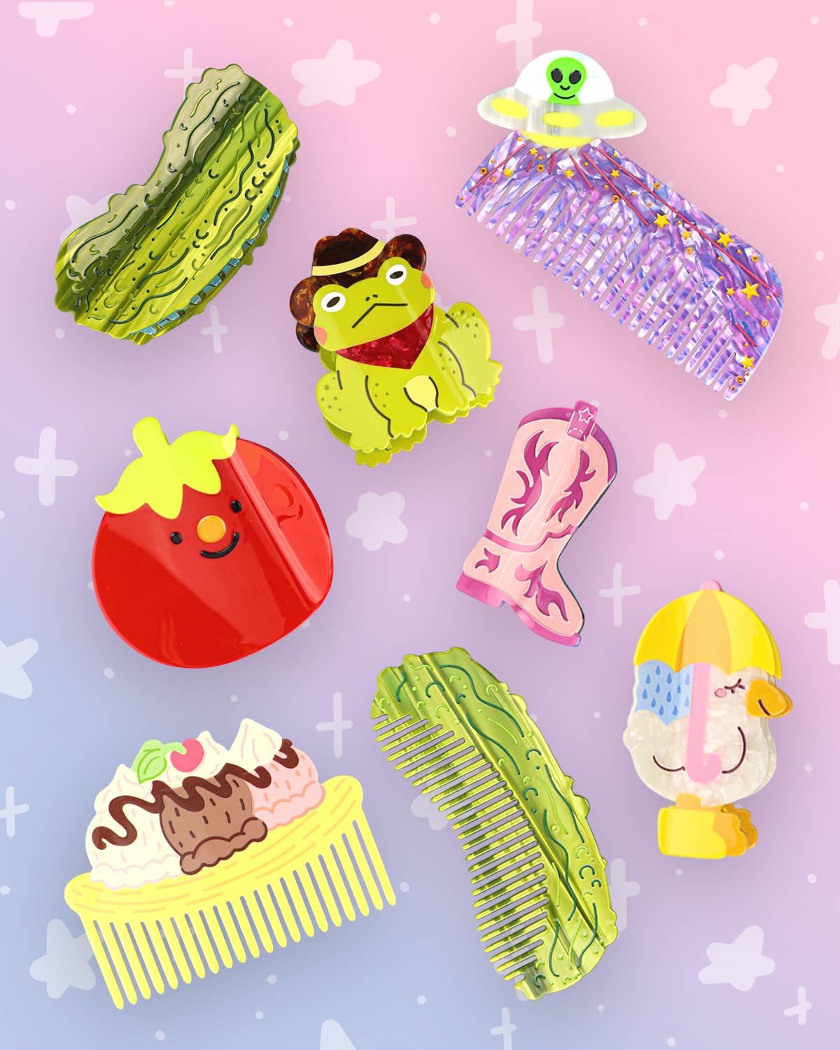 Pickle Hair Comb, Funny, Food, Hair Accessory, Durable Comb