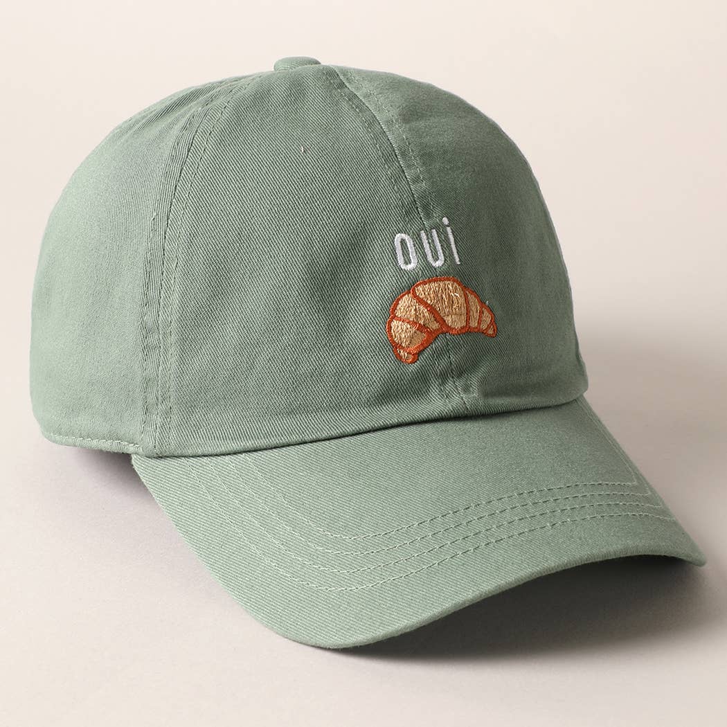 OUI Croissant Embroidered Baseball Cap