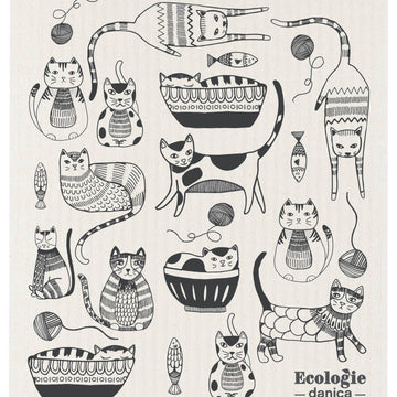 Purr Party Swedish Dishcloth