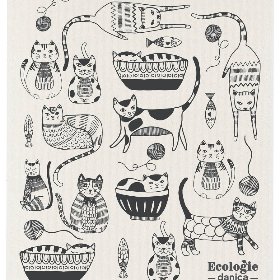 Purr Party Swedish Dishcloth