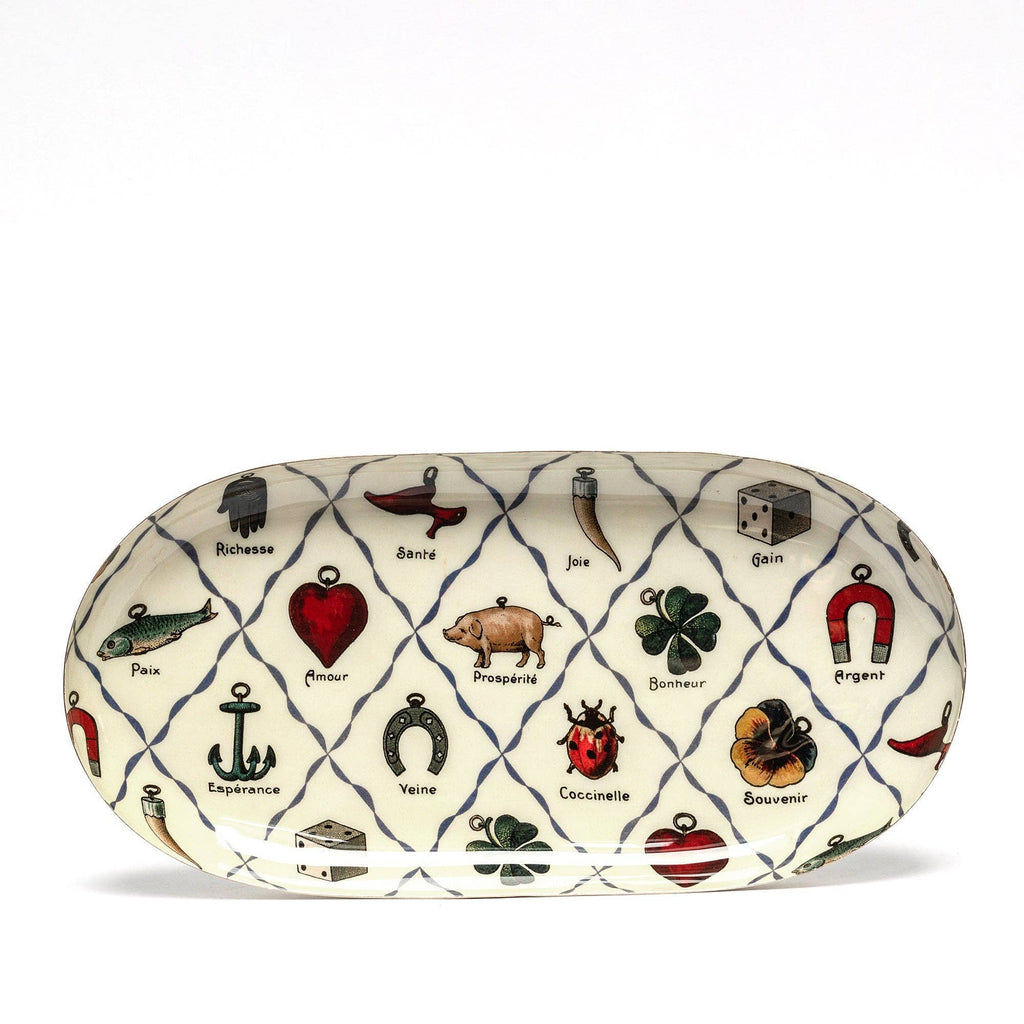 Oval Enamel Tray - Charms