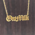 Oat Milk word Necklace stainless steel gold Foodie vegan