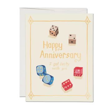 Lucky Dice anniversary greeting card