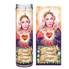 Saint Lady Gaga Celebrity Prayer Candle - 8" white unscented