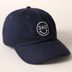 Dad Happy Face Designed Embroidered Baseball Cap