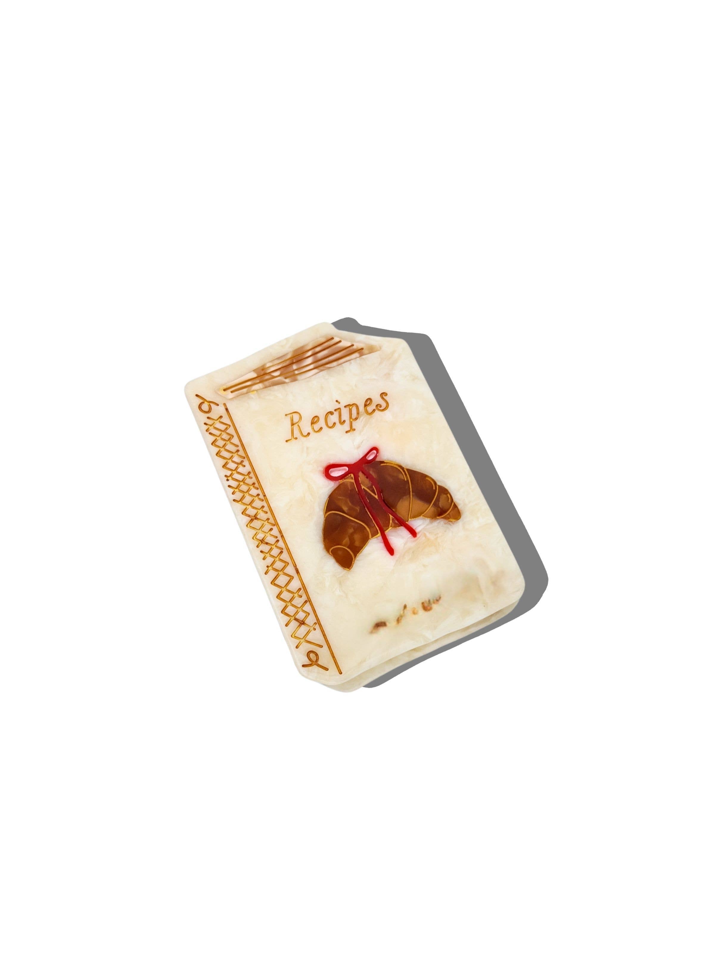 Hand-painted Recipes Book Claw Hair Clip | Eco-Friendly