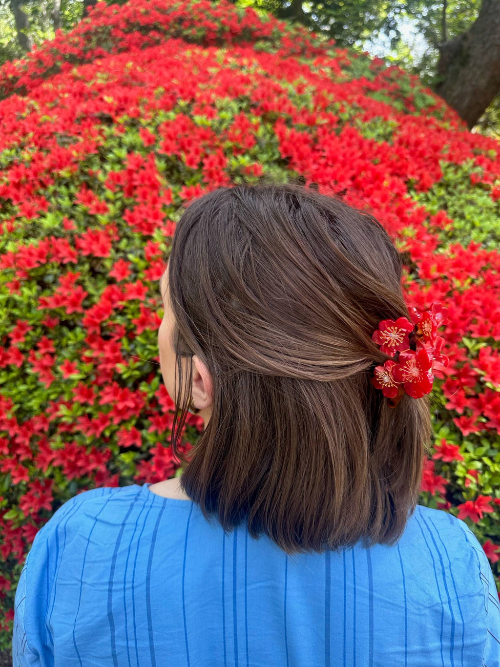 Hand-painted Cherry Blossoms Flower Claw Hair Clip