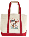 Deerest Darlin' Big Canvas Tote Bag Vintage Inspired