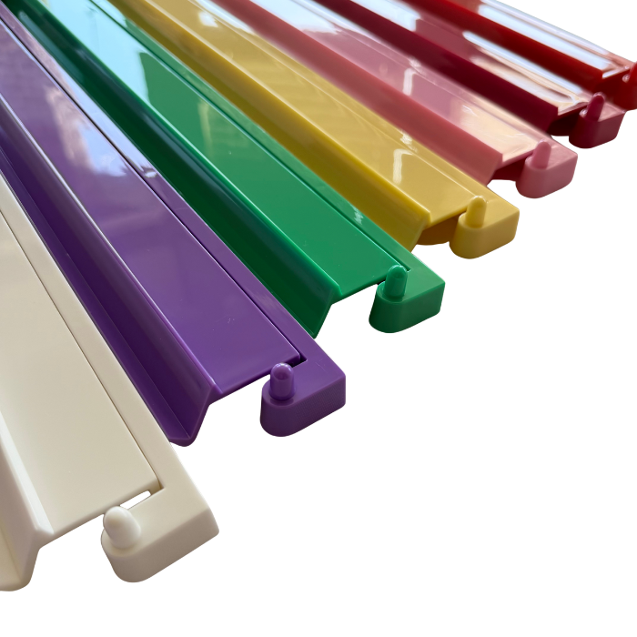 Mahjong Rack and Pusher Set of 4 - Solid Colors Pink Yellow Green Purple