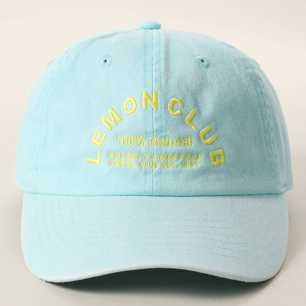LEMON CLUB Embroidered Cotton Baseball Cap