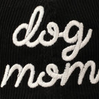 Dog Mom Text Solid Color Corduroy Baseball Cap