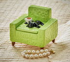 Black Cat Chair Lidded Trinket BoxEarthenware Everyday