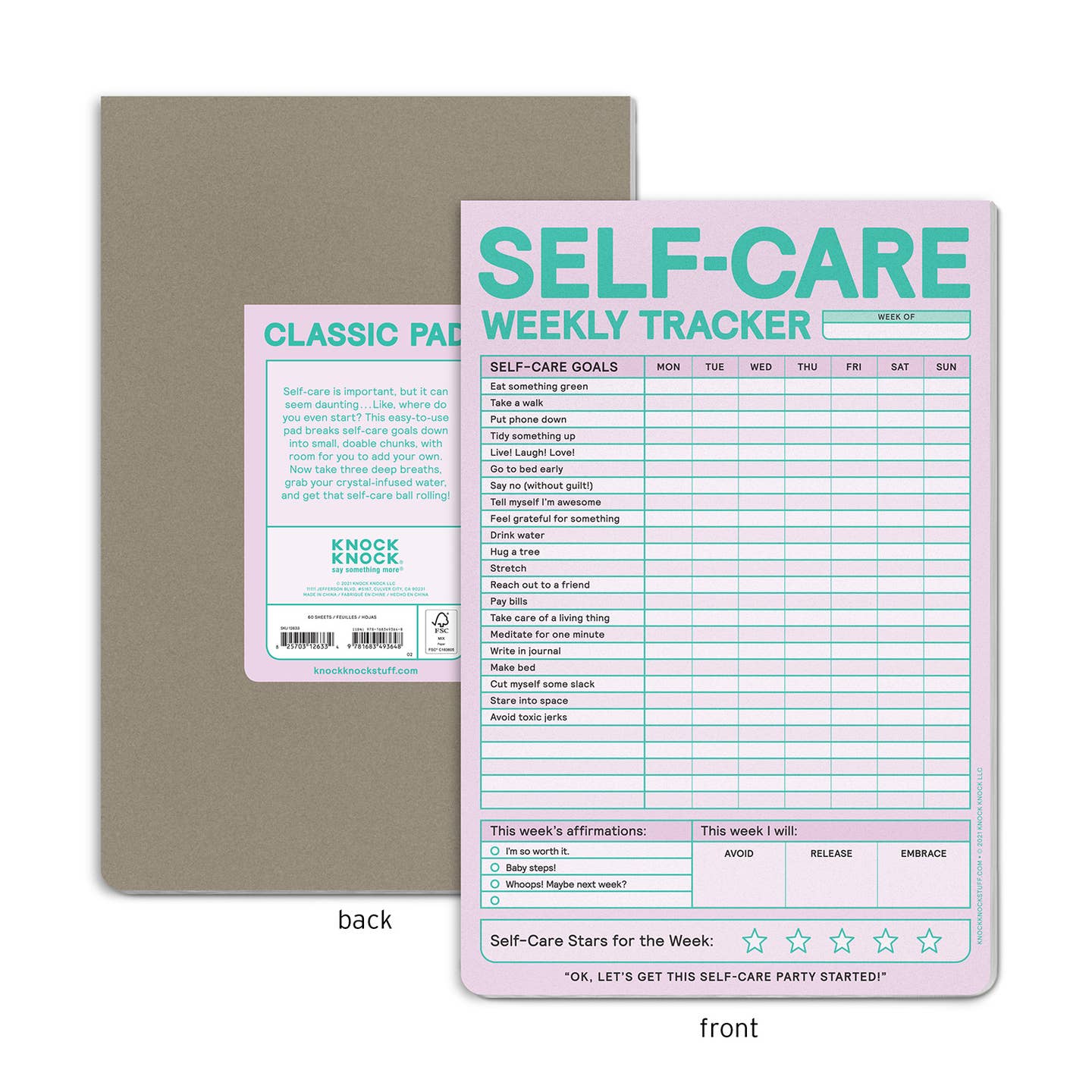 Self Care Weekly Tracker Pad