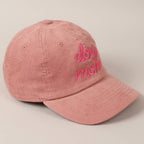 Dog Mom Text Solid Color Corduroy Baseball Cap