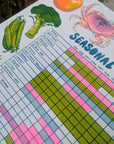 Seasonal Produce Guide |  11"x14" Risograph Print