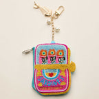 Fishbone Pearl Charm Keychain Sardine Can Seed Beaded Mini Pouch Bag