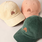 Cute Poodle Dog Embroidery Corduroy Baseball Cap