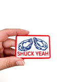 Shuck Yeah Embroidered Iron-on Sew-on Patch Oyster Beach