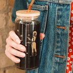 Cowgirl Shoots For the Stars 20oz Can Glass | Western Pin-Up