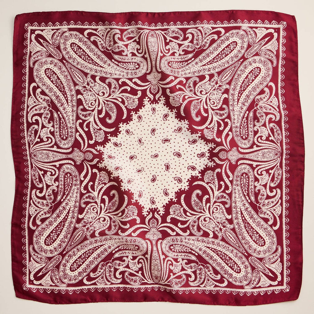 Silk Texture Paisley Bandana Scarf for Men & Women