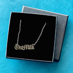 Oat Milk word Necklace stainless steel gold Foodie vegan