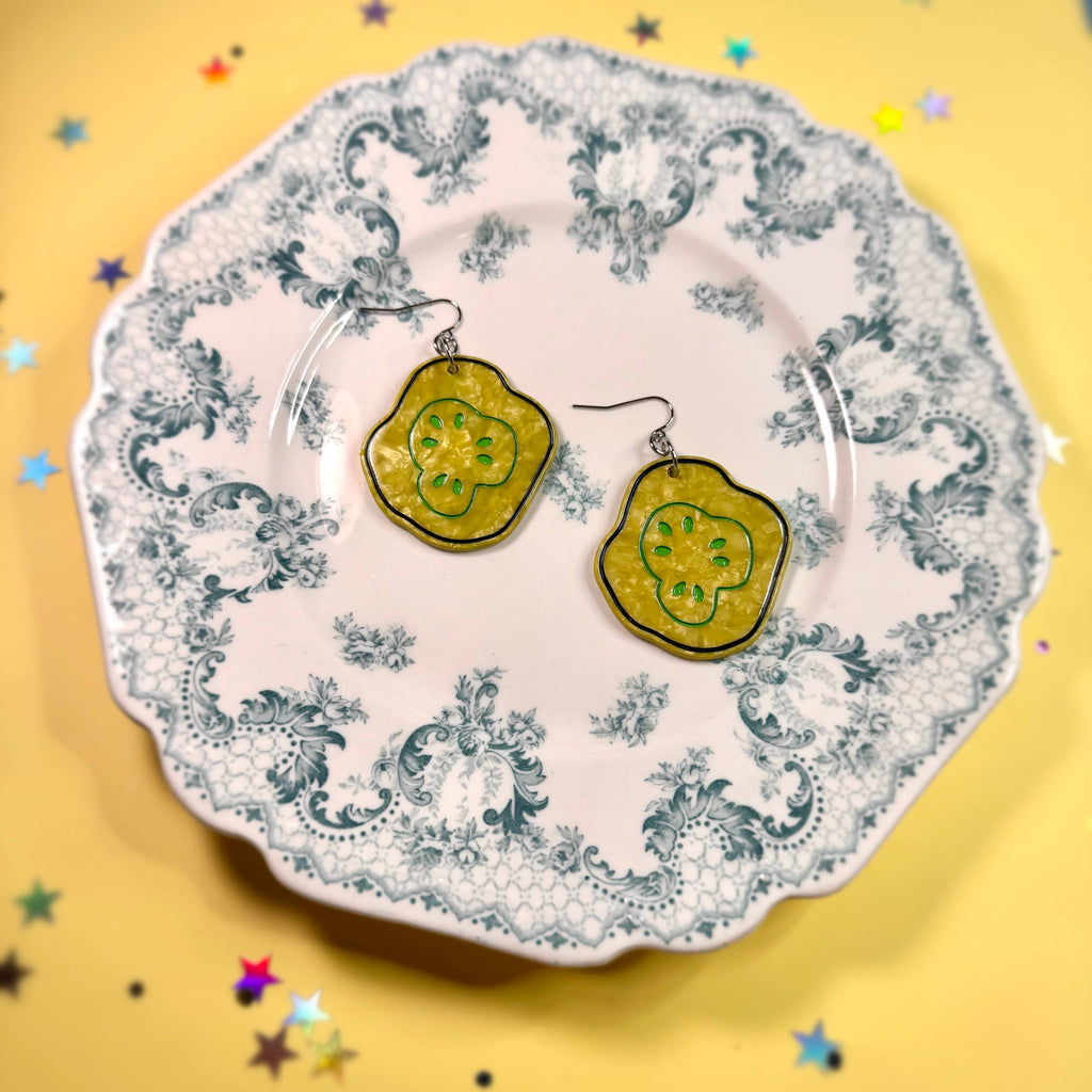 Pickle Chip Statement Earrings