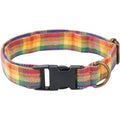Rainbow Plaid Dog Collar